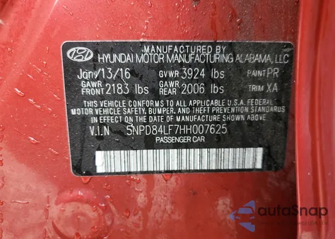 2017 Hyundai Elantra Se из США, поврежденный, VIN 5NPD84LF7HH007625